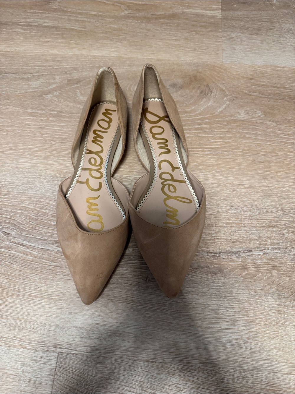 Sam Edelman Tan Suede Pointed D'Orsay Flats // Size 9